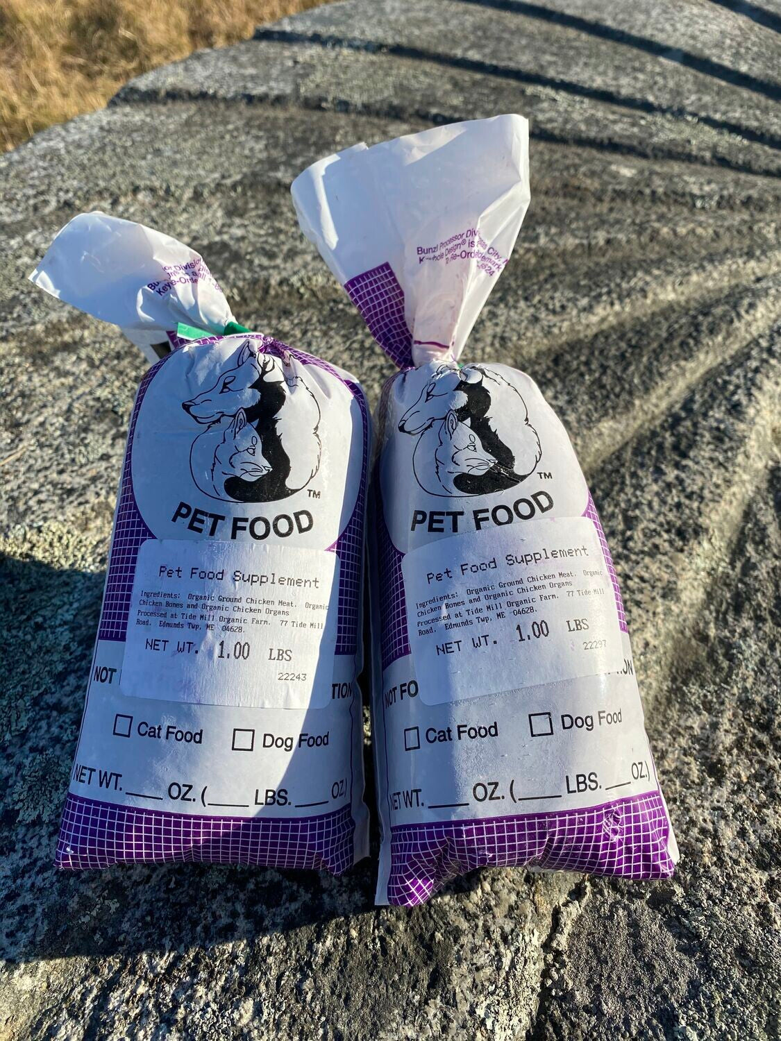 Two Bags of Organic Pet Food Supplement