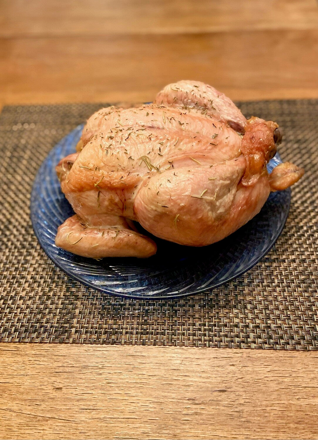 Roasted organic chicken ready to eat